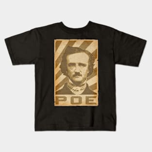 Edgar Allan Poe Retro Propaganda Kids T-Shirt